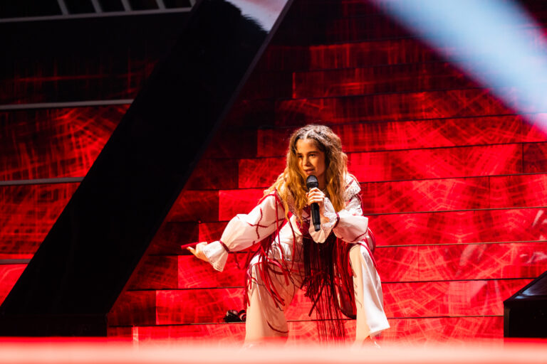 Sofia Nersesian (Ucrania) en su primer ensayo individual en Eurovisión Junior 2025 | Imagen: Corinne Cumming - EBU